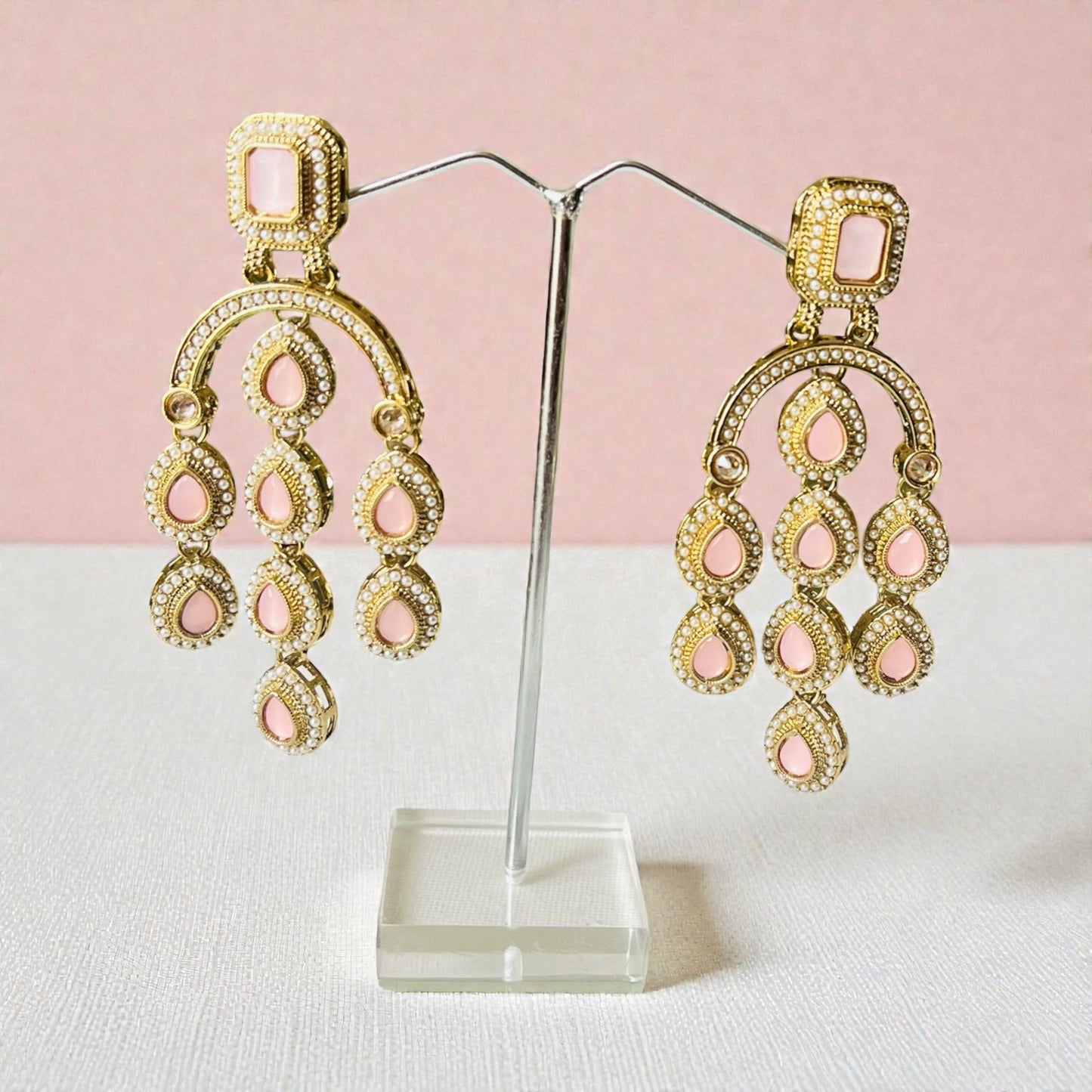 Chandelier stone earrings