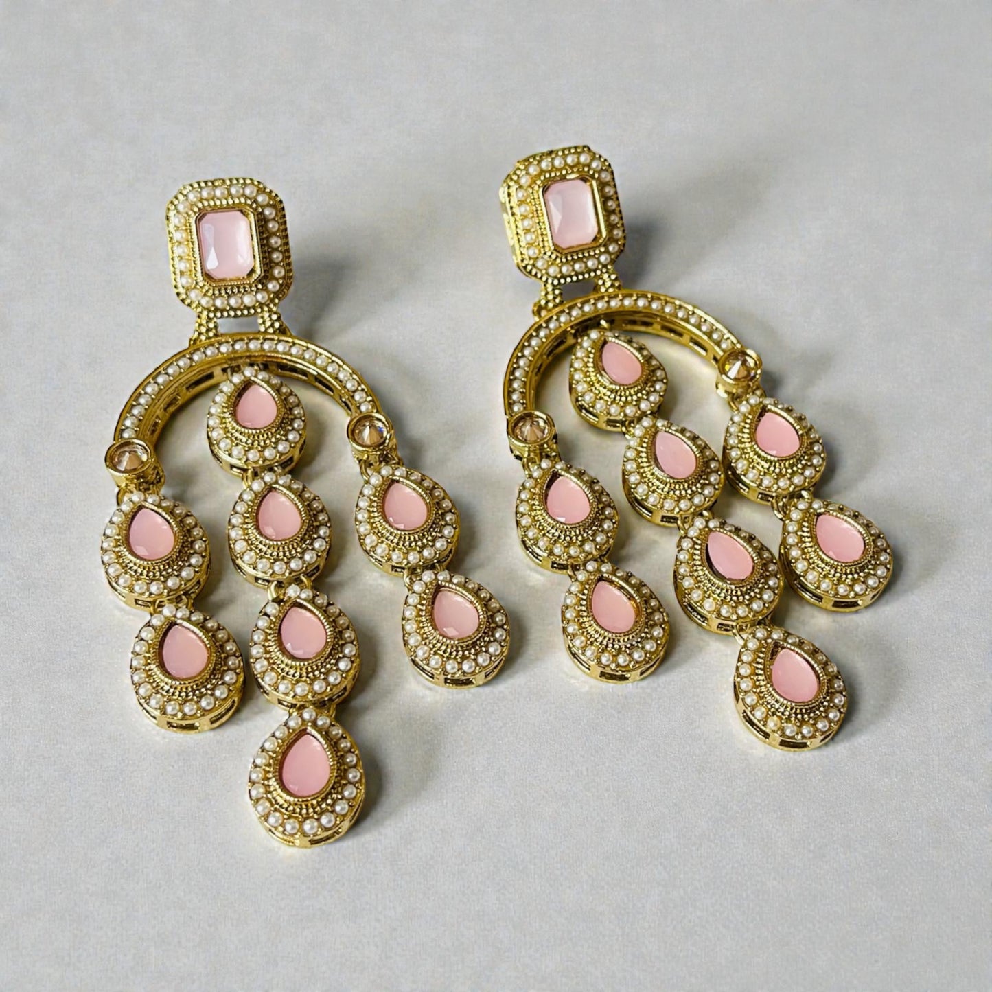 Chandelier stone earrings