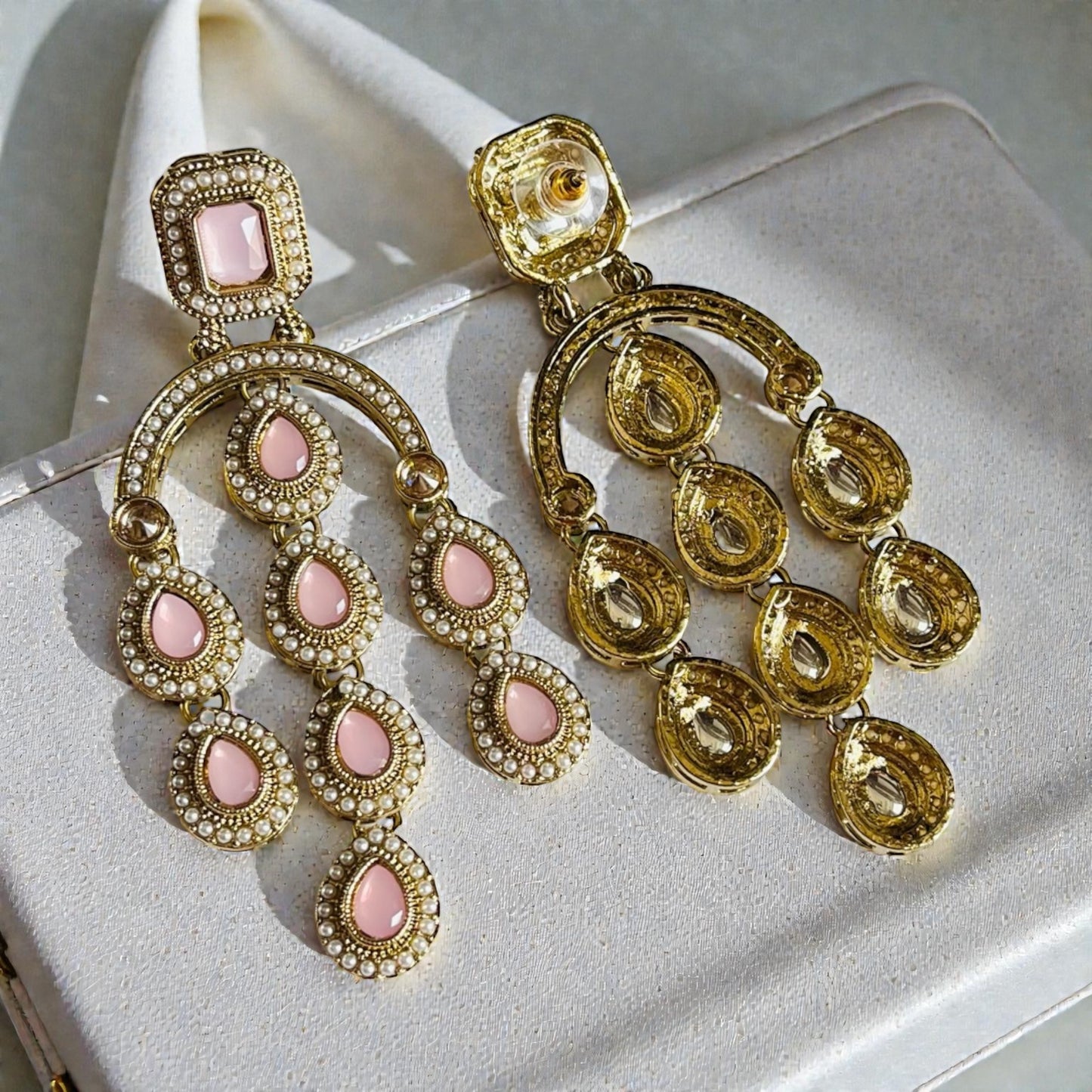 Chandelier stone earrings