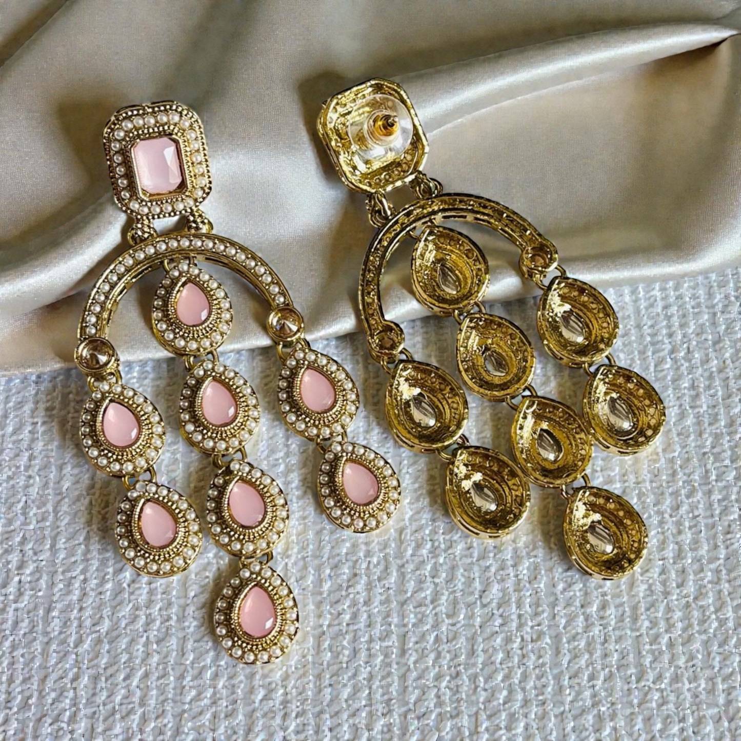 Chandelier stone earrings