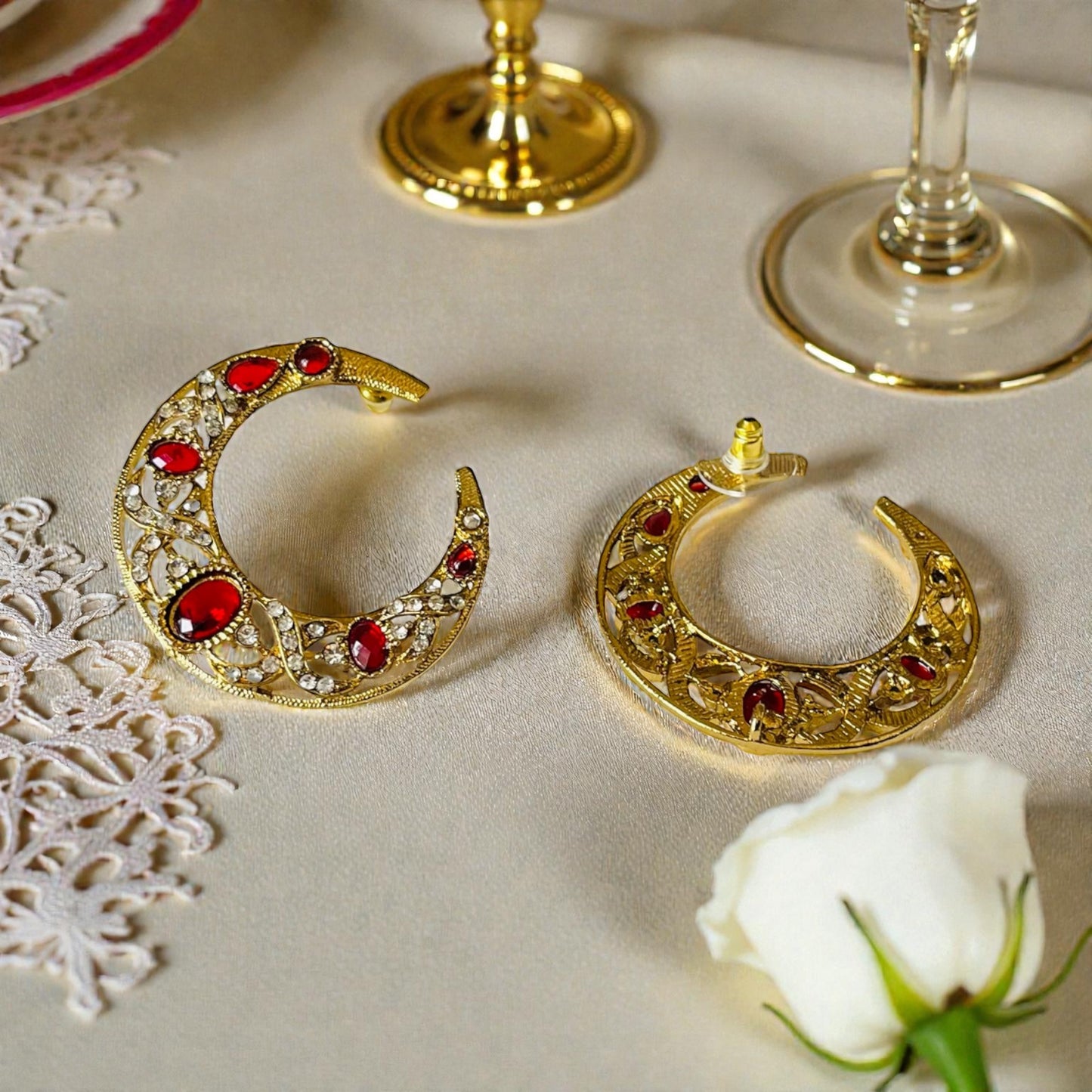 Kundan Stone Chandelier Earrings