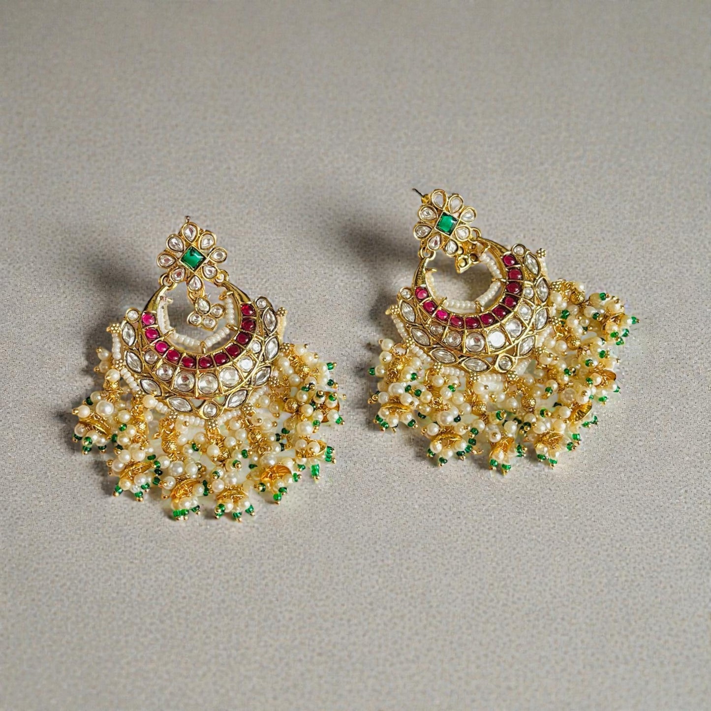 Kundan Stone Chandelier Earrings