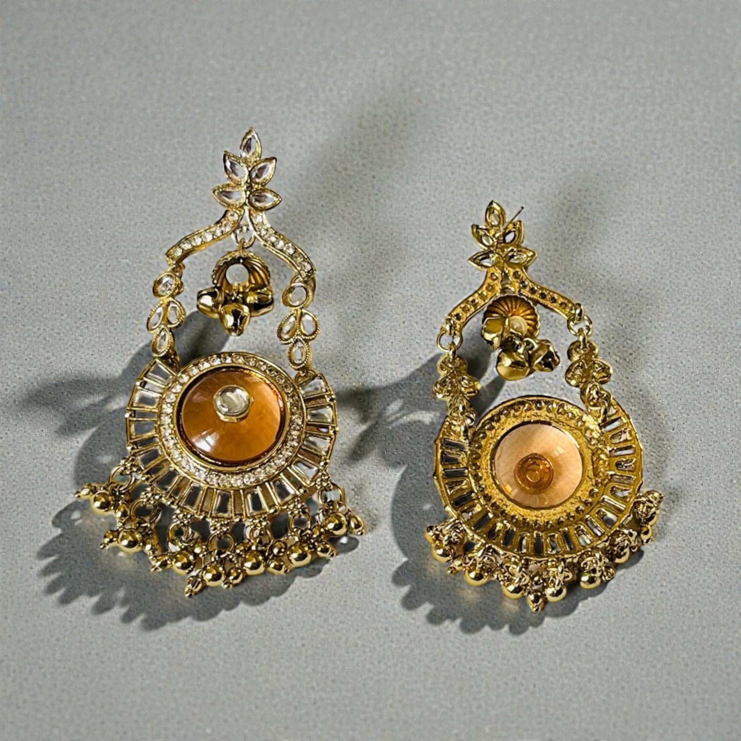 Rust Orange Stone Earrings