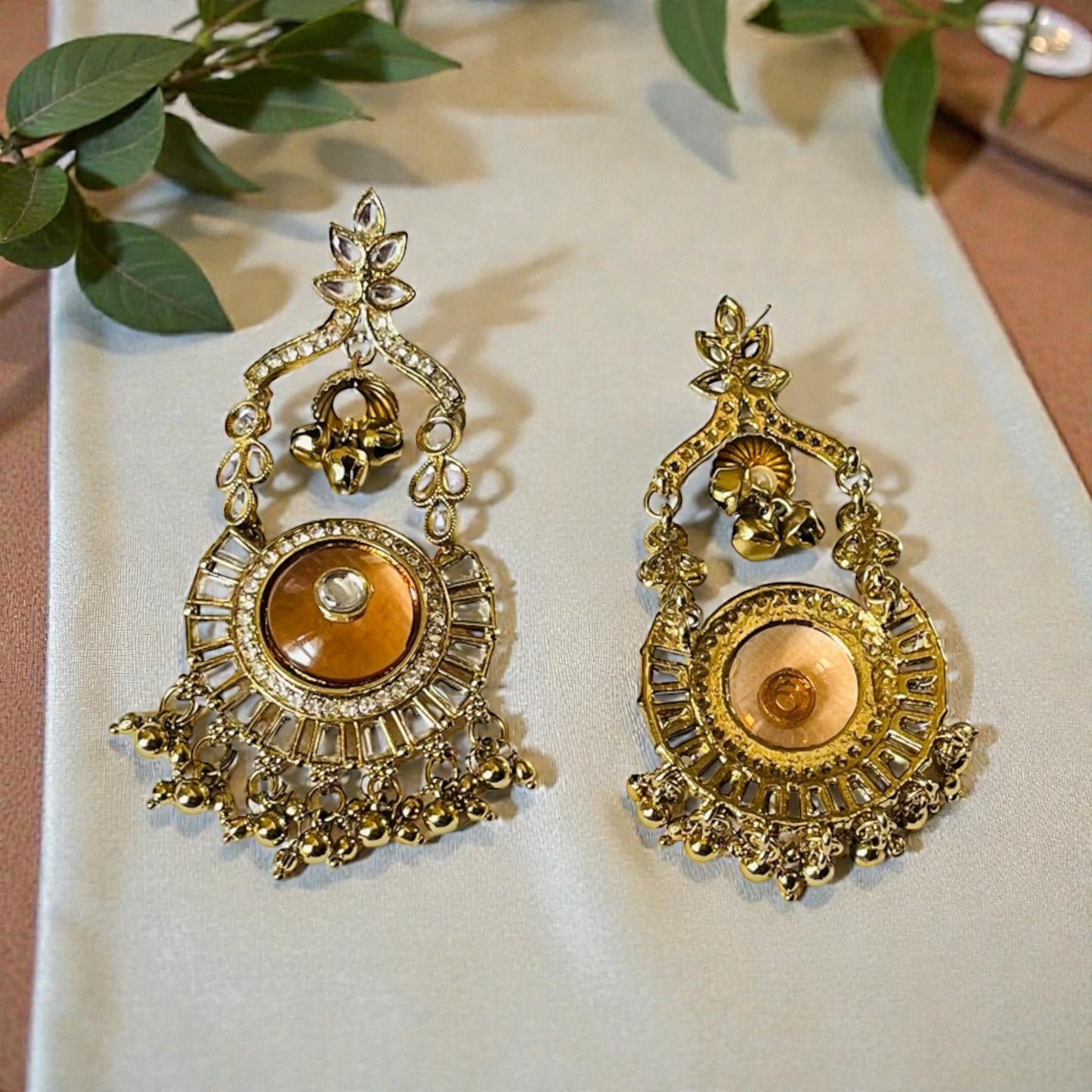Rust Orange Stone Earrings