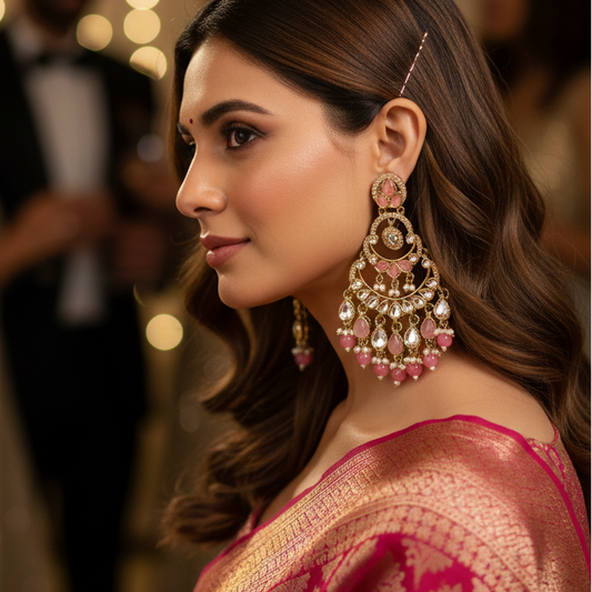 Kundan Chandbali Earrings