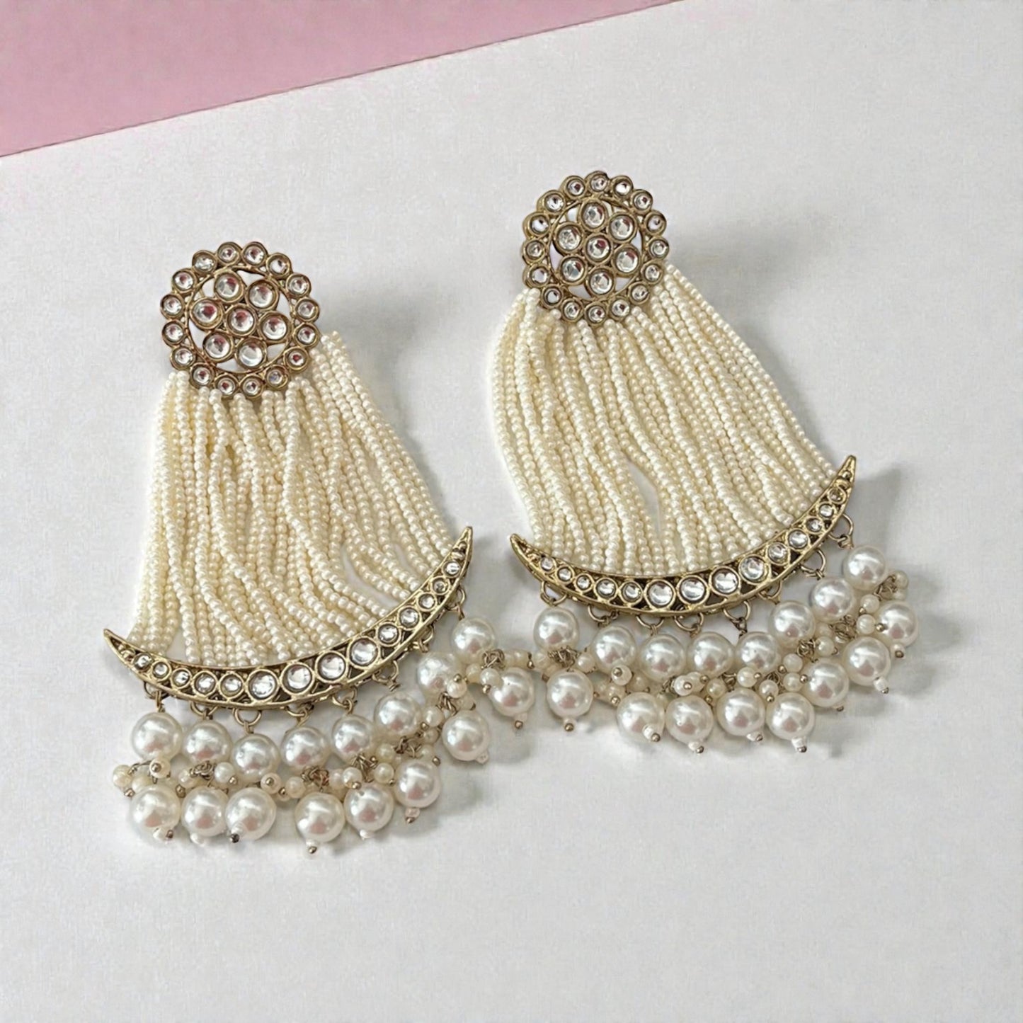 Chid Pearl Chandbali Earrings