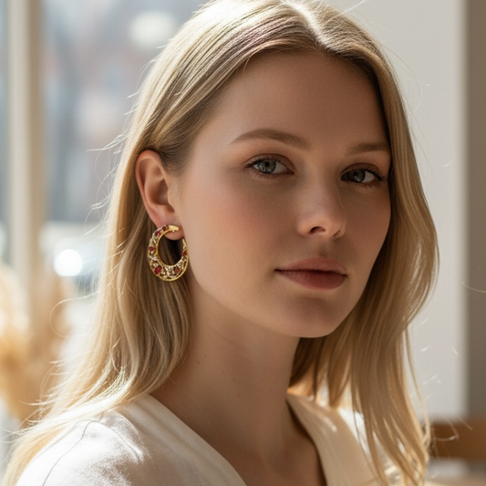 Kundan Stone Chandelier Earrings