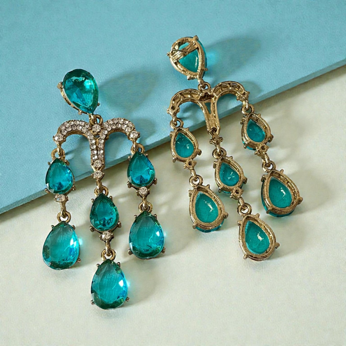Stone Zircon Drop Earrings