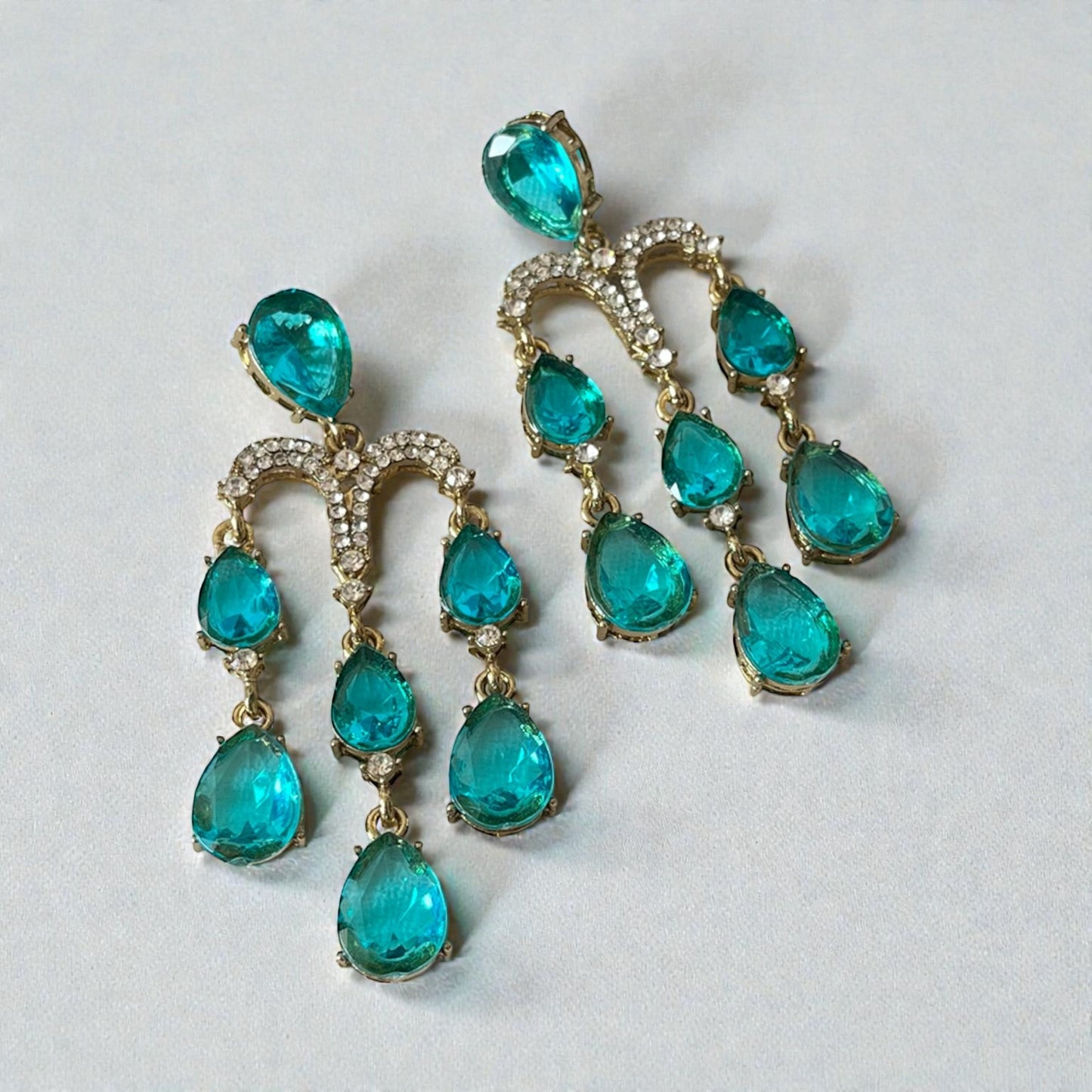 Stone Zircon Drop Earrings