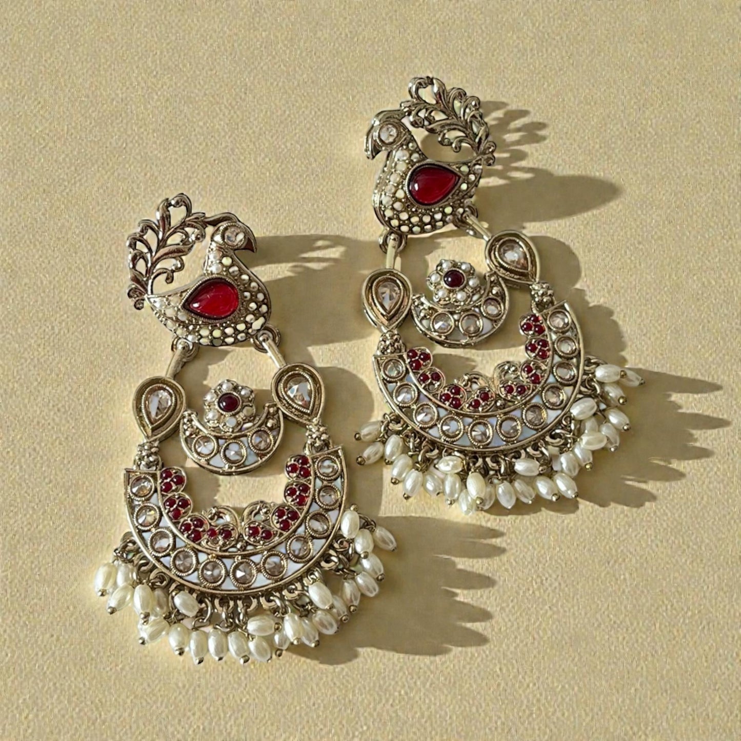 Peacock Chandbali Earrings