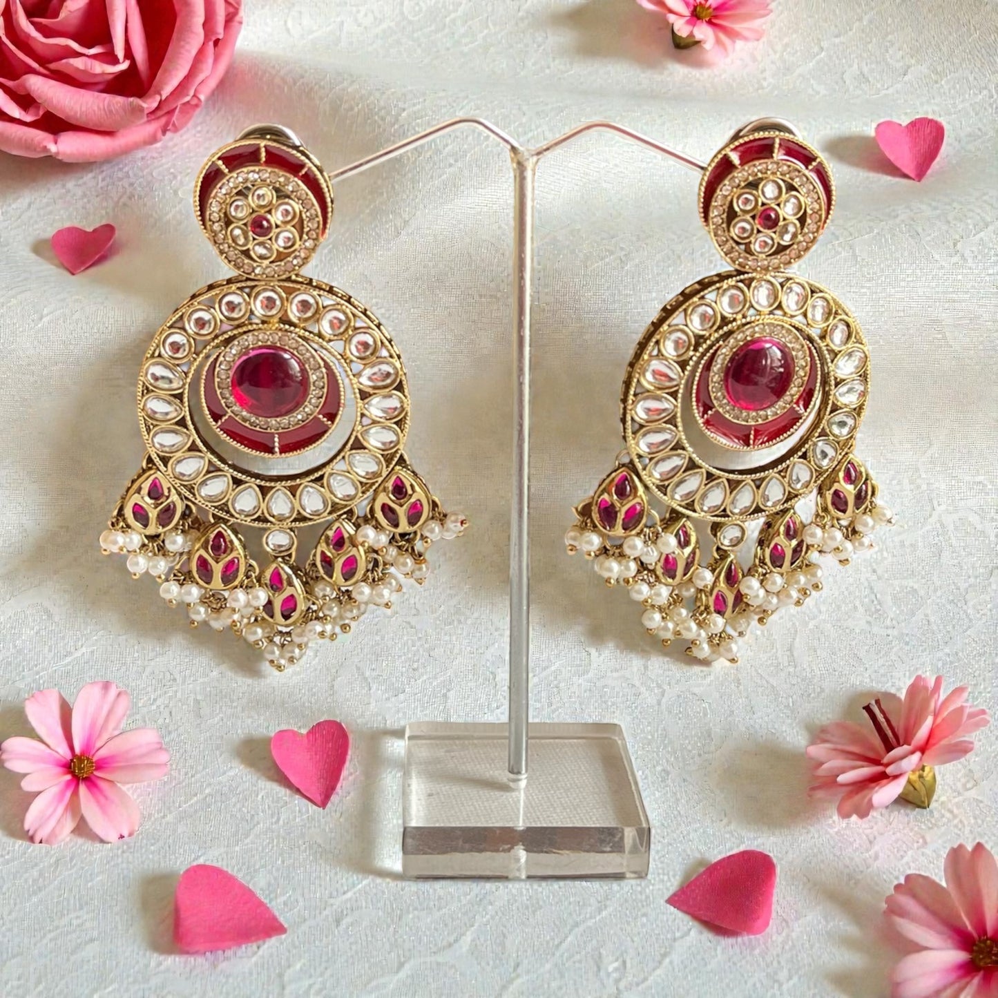 Kundan Stone Chandbali Earrings