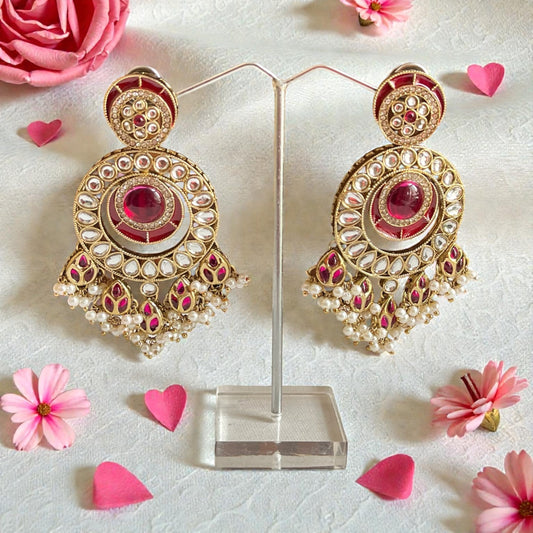Kundan Stone Chandbali Earrings