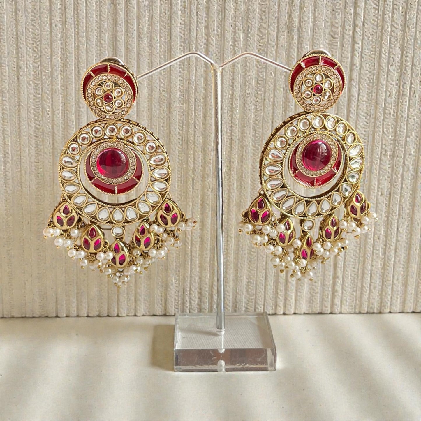 Kundan Stone Chandbali Earrings