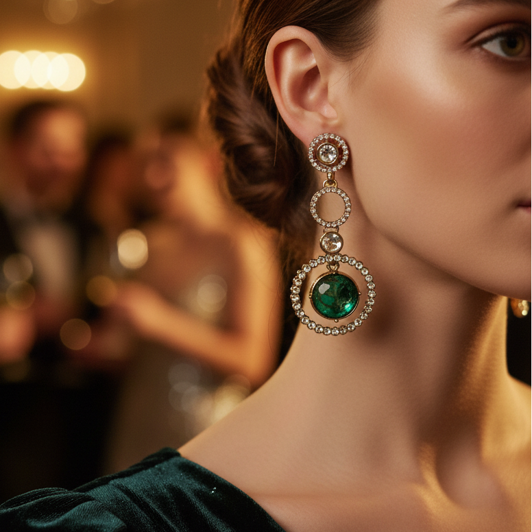 Firestone Kundan Drop Earrings
