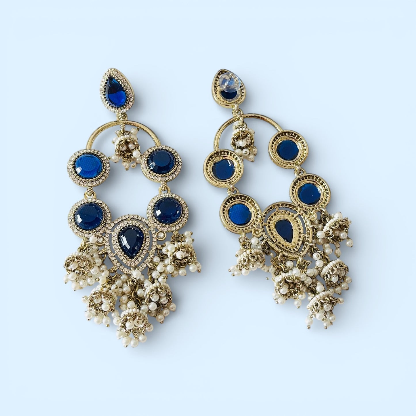 Statement Blue Stone Earrings