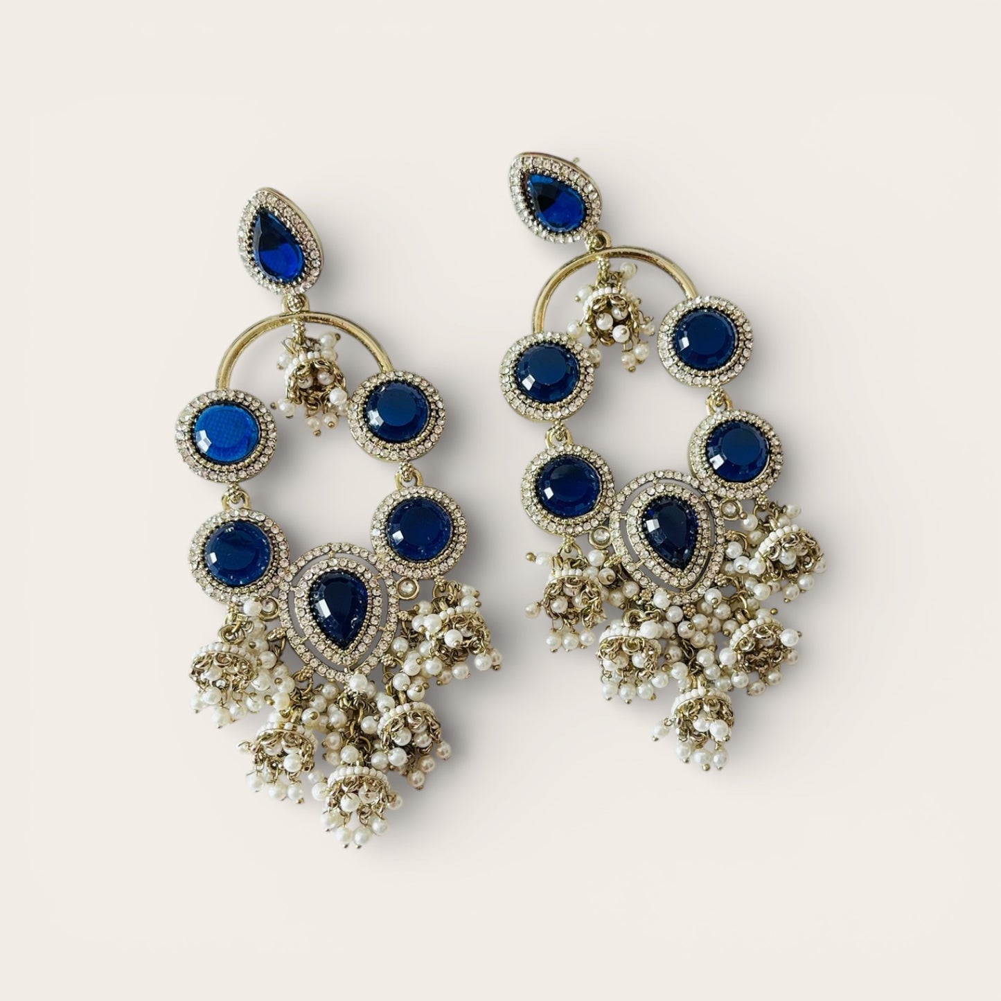 Statement Blue Stone Earrings