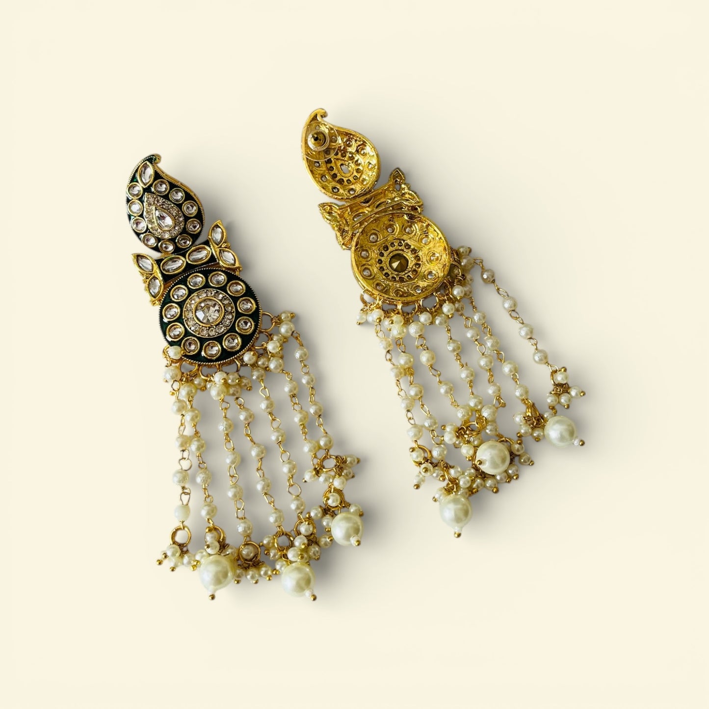 Kundan Pearl Drop Earrings