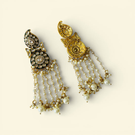 Kundan Pearl Drop Earrings