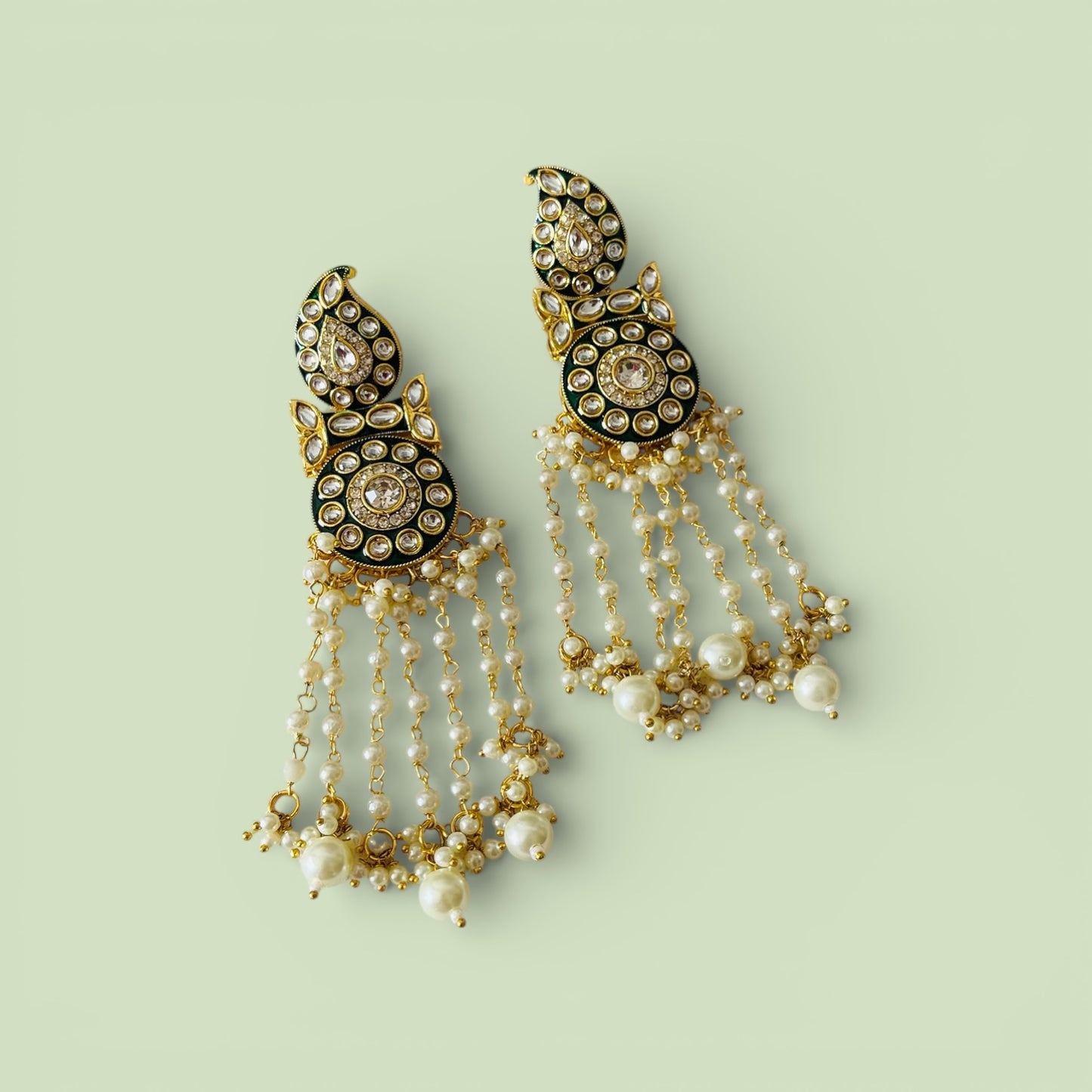Kundan Pearl Drop Earrings