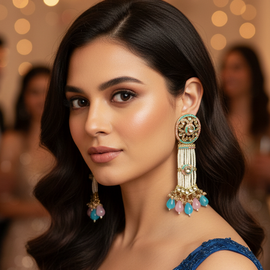Kundan Beads Earrings