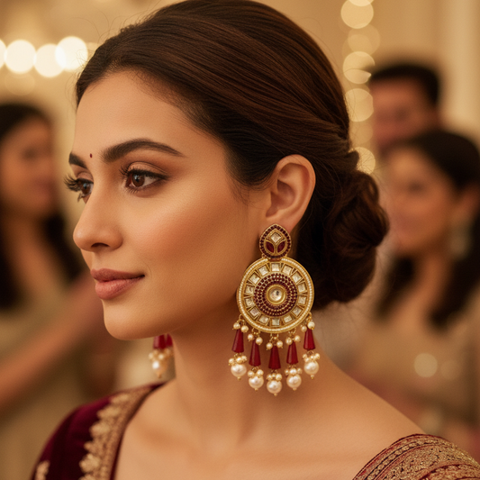 Kundan Chandbali Earrings