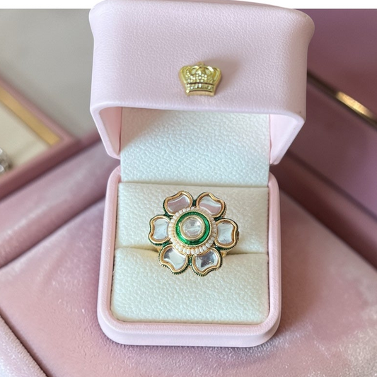 Flower Kundan Rings