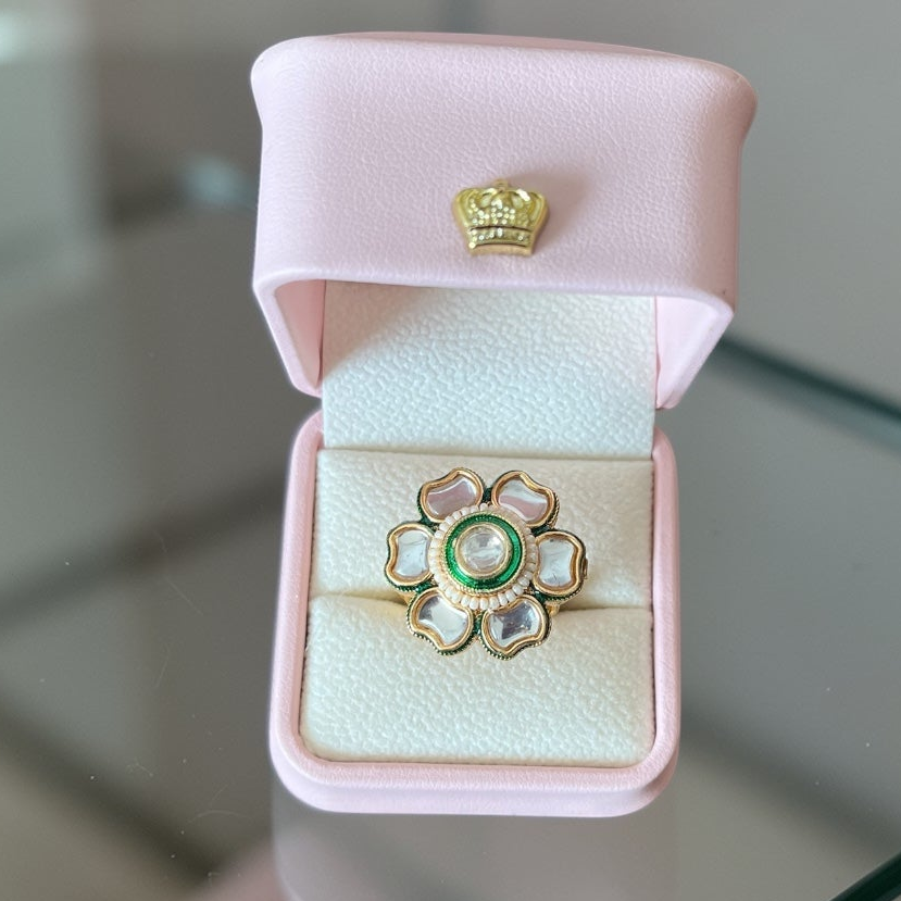 Flower Kundan Rings