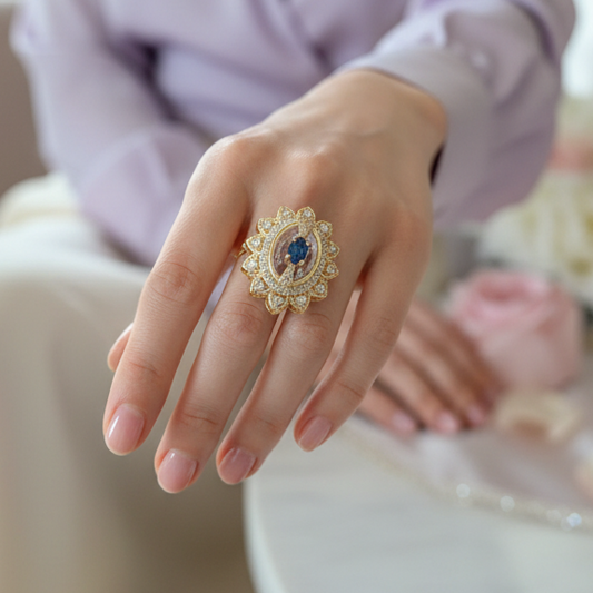 Blue Stone Zircon Ring