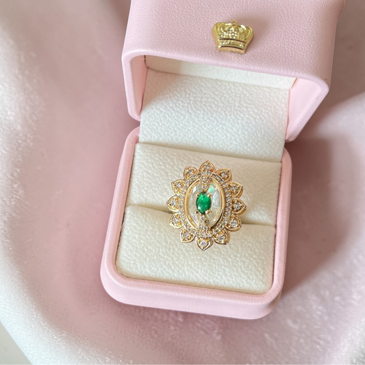 Green Stone Zircon Ring