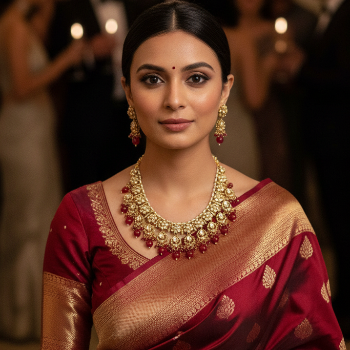 Kundan Beads Necklace Set