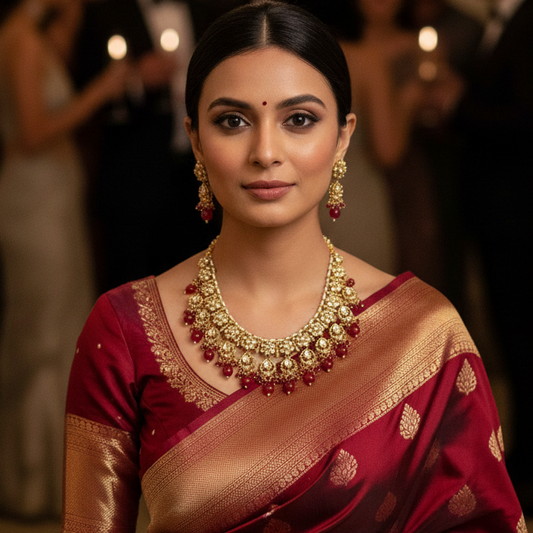 Kundan Beads Necklace Set