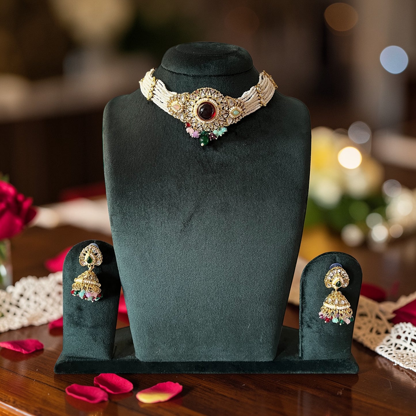 Multicolor Choker Necklace Set