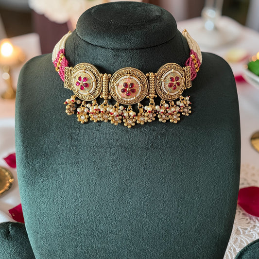 Rajwadi Choker Necklace Set