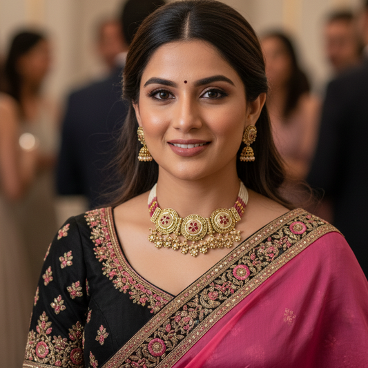 Rajwadi Choker Necklace Set