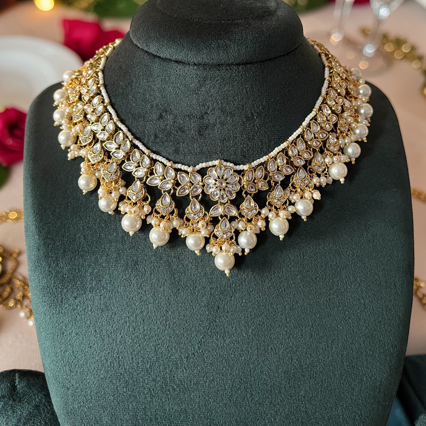 Kundan Pearl Necklace Set