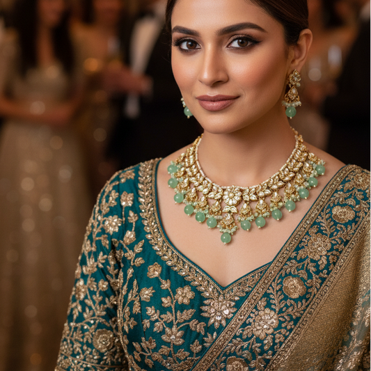 Kundan Pearl Necklace Set