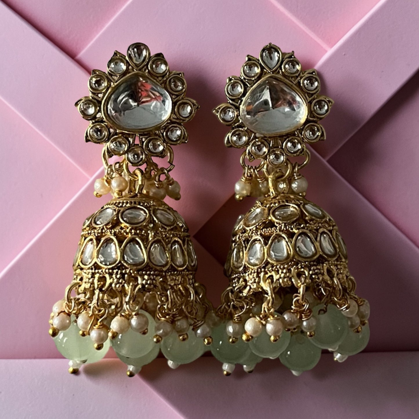Kundan Beaded Maang Tikka Necklace Set
