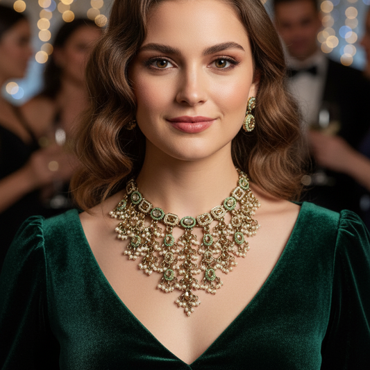V Shape Necklace Set
