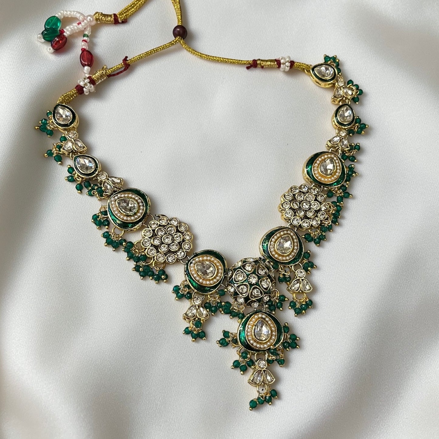 Meenakari Sleek Stone Necklace Set