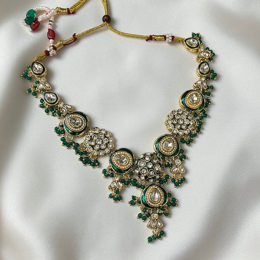 Meenakari Sleek Stone Necklace Set