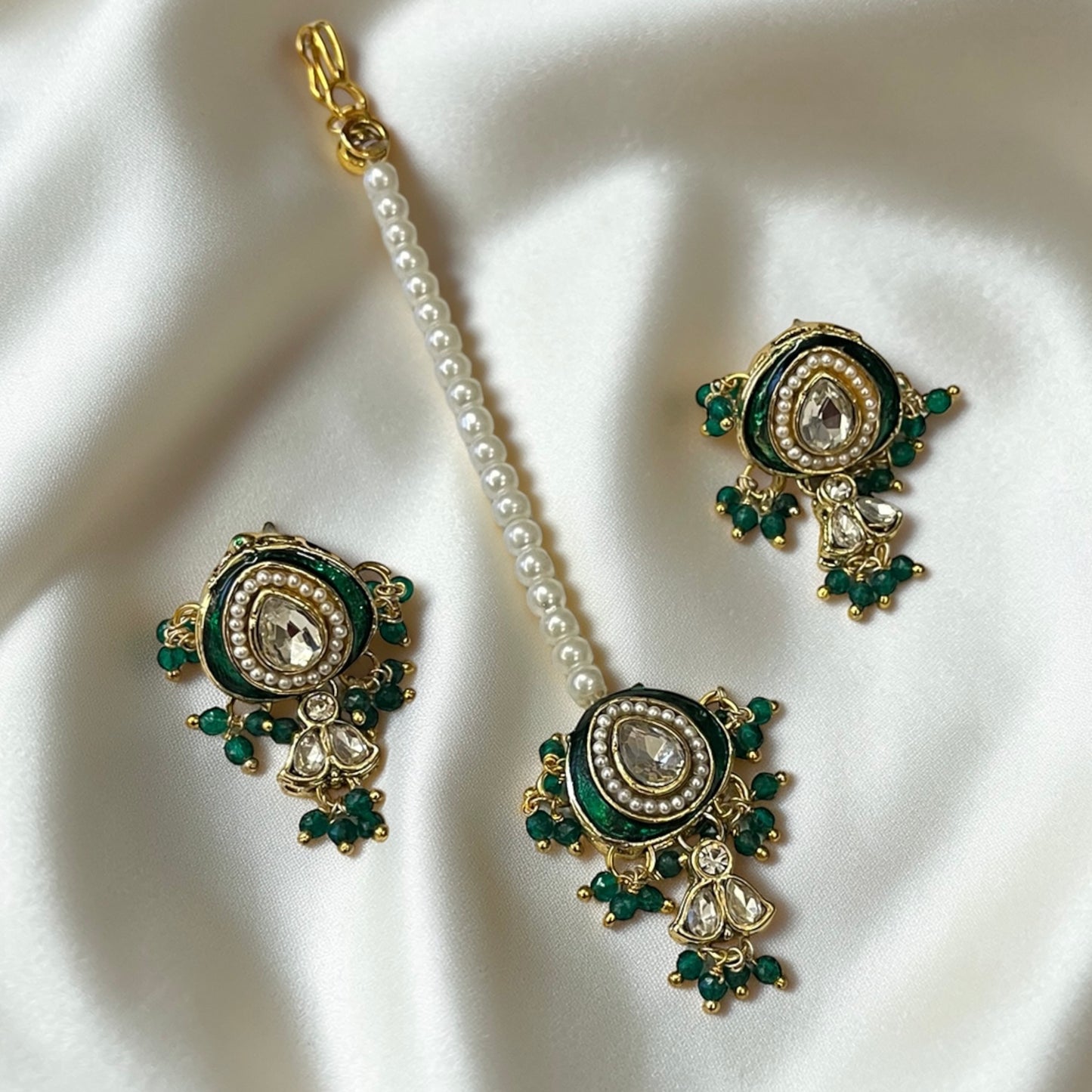 Meenakari Sleek Stone Necklace Set
