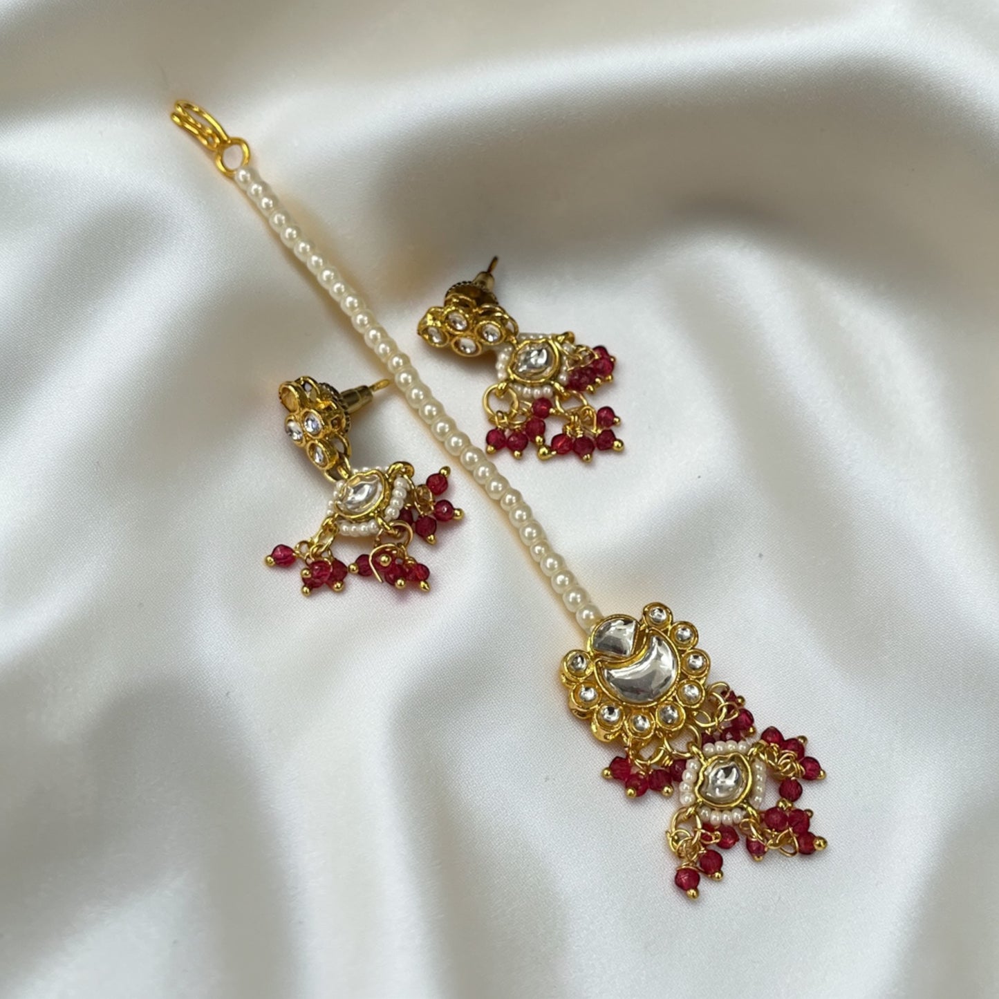 Kundan Maang Tikka Necklace Set