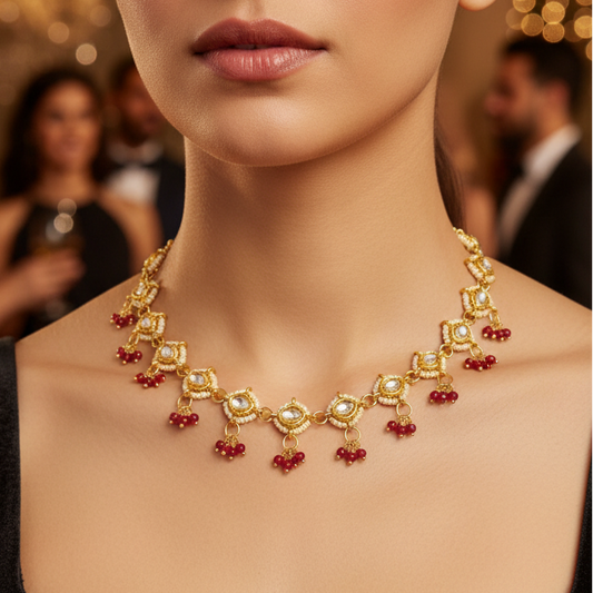 Kundan Maang Tikka Necklace Set