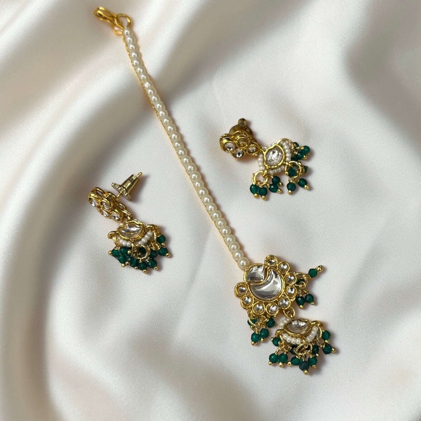 Kundan Maang Tikka Necklace Set