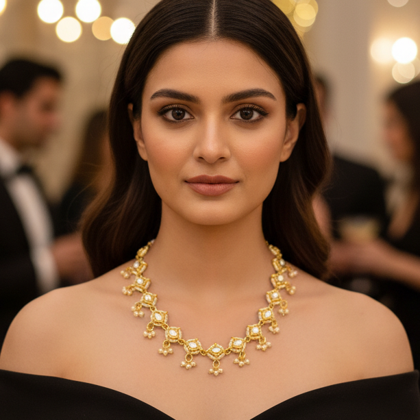 Kundan Maang Tikka Necklace Set
