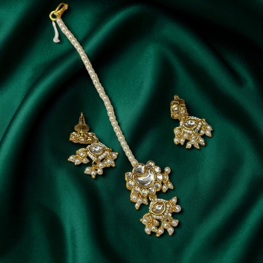 Kundan Maang Tikka Necklace Set