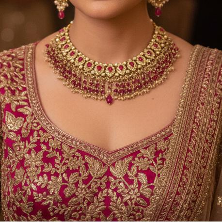 Punjabi Beads Necklace Set