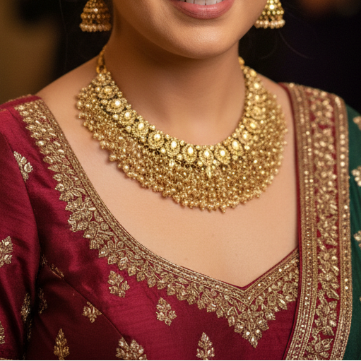 Punjabi Beads Necklace Set