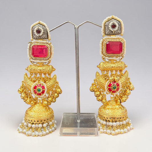 Dual Tone Kashmiri Jhumka Earrings