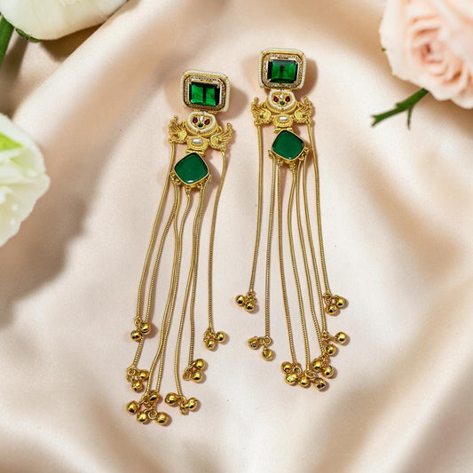 Glass Stone Kashmiri Earrings